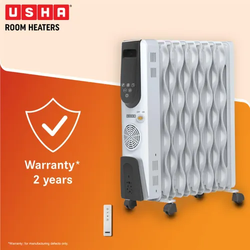 Usha OFR - 4309 FSE PTC Room Heater with S Shape Fins | Remote Control | Digital Display | Fast Heating (White) 5 Usha OFR - 4309 FSE PTC Room Heater with S Shape Fins | Remote Control | Digital Display | Fast Heating (White)