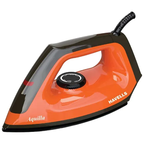 Havells 1000 W Aquilla Dry Iron with American Heritage Non-stick coated Soleplate | Shock Proof Body