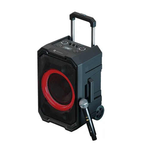 Portronics Iron Beats II Wireless Speaker with wireless Karaoke Mic, 6Hrs Playtime, 250 W Bluetooth Party Speaker (Black)