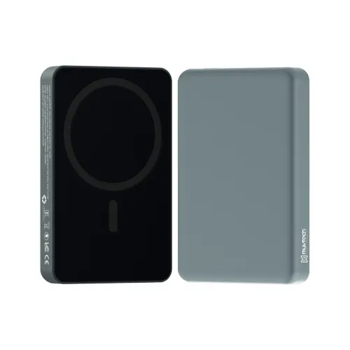 Muvtech Slim 15W Magnetic Wireless Magsafe  10000 mAh Power Bank, Grey