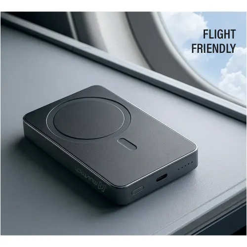 Muvtech Slim 15W Magnetic Wireless Magsafe 10000 mAh Power Bank, Natural Titanium 4 Muvtech Slim 15W Magnetic Wireless Magsafe 10000 mAh Power Bank, Natural Titanium