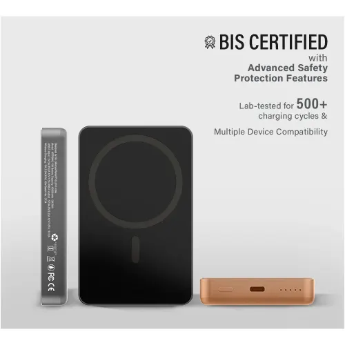 Muvtech Slim 15W Magnetic Wireless Magsafe 10000 mAh Power Bank, Natural Titanium 6 Muvtech Slim 15W Magnetic Wireless Magsafe 10000 mAh Power Bank, Natural Titanium