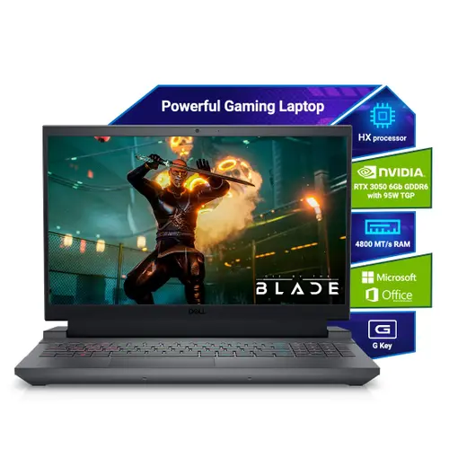 Dell G15-5530 13th Gen Gaming Laptop (Intel Core i5-13450HX/ 16GB DDR5 RAM/ 512GB SSD/ NVIDIA RTX 3050 (6GB GDDR6)/ 15.6 Inch (39.62cm) FHD 120Hz Display/ Backlit Keyboard 4-Zone RGB/ Win 11/ MS-Office) OGN55301124G01RIN(5530)