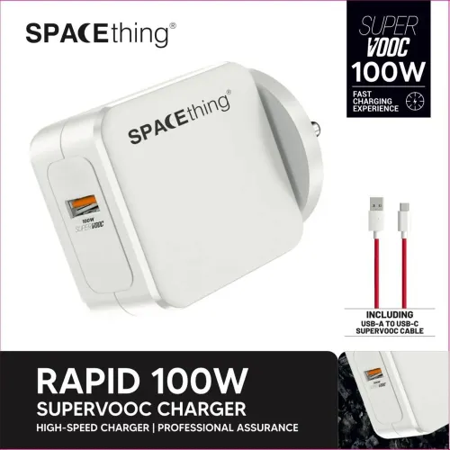 SPACEthing RAPID 100W SuperVooc Fast Charger With USB-A To USB-C Cable 2 SPACEthing RAPID 100W SuperVooc Fast Charger With USB-A To USB-C Cable