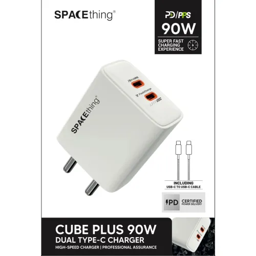 SPACEthing CUBE PLUS 90W Multiprotocol Dual Type-C Fast Charger