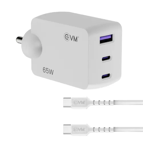 EVM EnBuzz 2.0 GAN EVM-CH-012 65W Charging Adapter with USB Type-C Cable