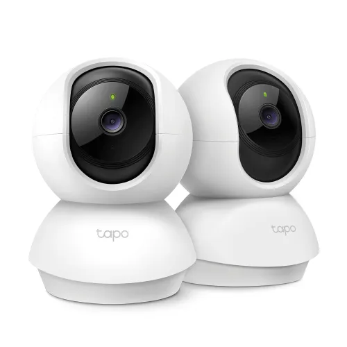 Tapo TP-Link C210P2 360° 3MP 2K 2304 Full HD 1296P Video Pan/Tilt Smart Wi-Fi Security Camera | Alexa Enabled | 2-Way Audio| Night Vision| Motion Detection | Indoor CCTV | Pack of 2,White