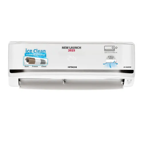 Hitachi 1.8 Ton 5 Star Inverter Split AC | 100% Copper | ice Clean Technology | 4 Way Swing | Xpandable+ (Yoshi 5500STXL, RAS.V522PCBISH1 | White) 2025 Model