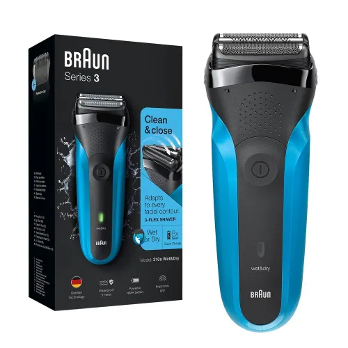 Braun Series 3 310s Wet & Dry Electric Shaver for Men with Rechargeable | Cordless | 5 combs for 1-7mm beards/stubbles | Advanced German Engineering | Waterproof (BRAUNSHAVER-SERIES310)