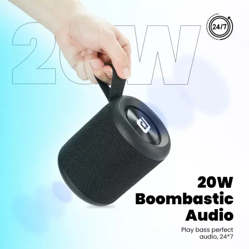 Portronics SoundDrum P 20W Portable Bluetooth Speaker with Type C Charging, 6-7 hrs Playback Time (Black) 3 Portronics SoundDrum P 20W Portable Bluetooth Speaker with Type C Charging, 6-7 hrs Playback Time (Black)