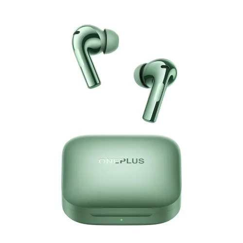 OnePlus Buds 3 with Adaptive Noise Cancellation, 10.4mm Woofer + 6mm Tweeter Dual Drivers, 3 Mics per Side, Bluetooth 5.3 (Minty Green)