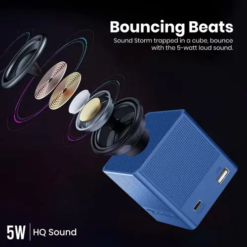 Portronics Bounce 2 5W Portable Bluetooth Speaker with in-Built FM Radio, 5 hours Playtime, 1000mAh Battery (Blue) 3 Portronics Bounce 2 5W Portable Bluetooth Speaker with in-Built FM Radio, 5 hours Playtime, 1000mAh Battery (Blue)