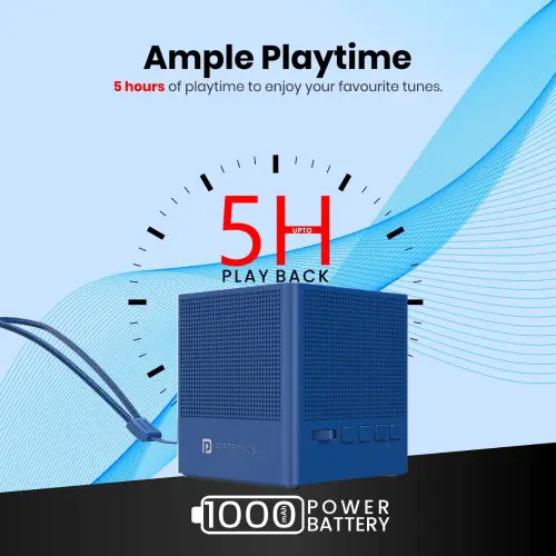 Portronics Bounce 2 5W Portable Bluetooth Speaker with in-Built FM Radio, 5 hours Playtime, 1000mAh Battery (Blue) 6 Portronics Bounce 2 5W Portable Bluetooth Speaker with in-Built FM Radio, 5 hours Playtime, 1000mAh Battery (Blue)