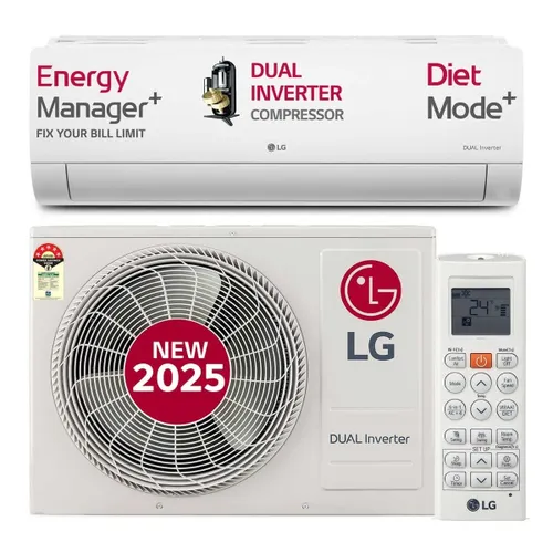 LG 1.5 Ton 5 Star AI+ DUAL Inverter Split AC | Copper | Smart Energy Manager | Wi-Fi | VIRAAT Mode | AI Convertible 6 in 1 | Faster Cooling | Energy Saving (US-Q19RWZE, White) 2025 Model