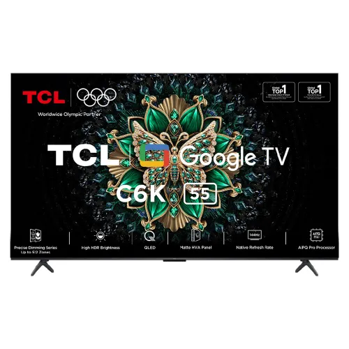 TCL C6K Series 139 cm (55 inch) 4K Ultra HD Mini LED Smart Google TV | Dolby Vision IQ & HDR10 | ONKYO 2.1 Hi-Fi System | Dolby Atmos | 120Hz Refresh Rate | Bezel-Less Design (55C6K)