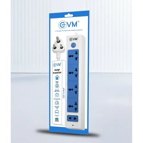 EVM Surge Protector 5 Socket Extension Boards 1.5 Meter Power Cable (White) 5 EVM Surge Protector 5 Socket Extension Boards 1.5 Meter Power Cable (White)