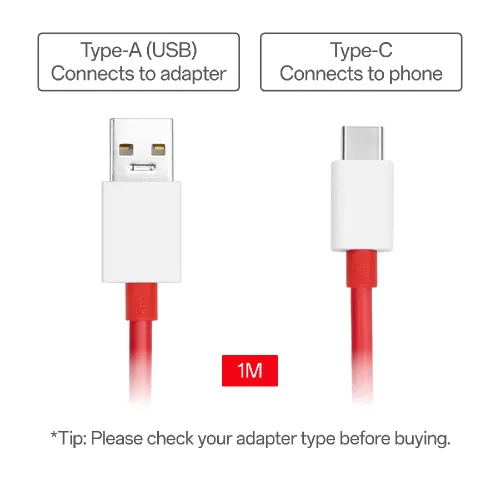 OnePlus USB-A to Type-C Cable 10A 1M, Red 4 OnePlus USB-A to Type-C Cable 10A 1M, Red