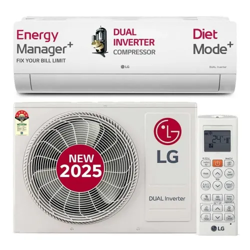 LG 1 Ton 5 Star AI+ DUAL Inverter Split AC | Copper | Smart Energy Manager | Wi-Fi | VIRAAT Mode | AI Convertible 6 in 1 | Faster Cooling | Energy Saving (US-Q14JWZE, White) 2025 Model