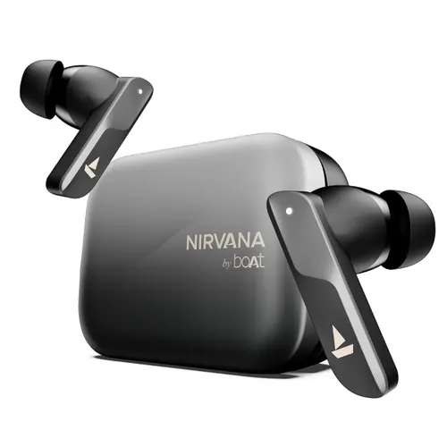 boAt Nirvana X Wireless Earbuds with Knowles dual drivers, 40 Hours Playback, Hi-Res Audio LDAC, boAt Hi-Fi Sound, ENx Technology, Dual Pairing, Cosmic Onyx