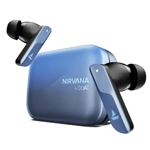 boAt Nirvana X Wireless Earbuds with Knowles dual drivers, 40 Hours Playback, Hi-Res Audio LDAC, boAt Hi-Fi Sound, ENx Technology, Dual Pairing, Mist Blue