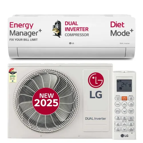 LG 1.5 Ton 3 Star AI+ DUAL Inverter Split AC | Copper | Smart Energy Manager | Wi-Fi | VIRAAT Mode | AI Convertible 6 in 1 | Faster Cooling | Energy Saving (US-Q18CWXE, White) 2025 Model