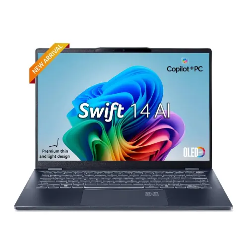 Acer Swift 14 AI Laptop (Intel Core Ultra 5/ 16GB LPDDR5X RAM/ 512GB SSD/ 14 Inch (35.56 cm) OLED Display/ Intel ARC Graphics/ Backlit Keyboard/ Windows 11/ MS-Office) NX.J2HSI.002