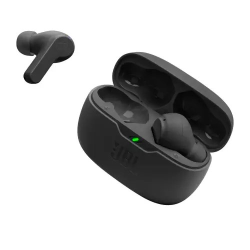JBL Wave Beam with Deep Bass Sound, Up to 32 Hours Battery Life, IP54 Certified Earbuds and IPX2 Charging Case (Black) 9 JBL Wave Beam with Deep Bass Sound, Up to 32 Hours Battery Life, IP54 Certified Earbuds and IPX2 Charging Case (Black)