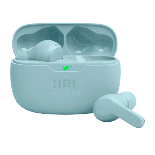 JBL Wave Beam with Deep Bass Sound, Up to 32 Hours Battery Life, IP54 Certified Earbuds and IPX2 Charging Case (Mint)