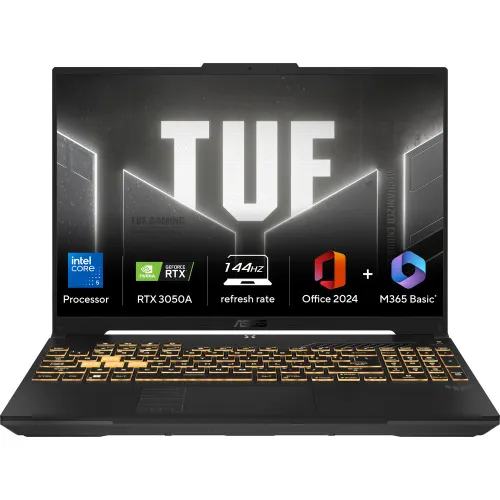 ASUS TUF Gaming F16 Laptop (Intel Core 5 210H/ 16GB DDR4 RAM/ 512GB SSD/ 16 Inch (40.64 cm) FHD+ Display/ 4GB GDDR6 NVIDIA GeForce RTX 3050A Graphics/ Bluetooth 5.3/ Windows 11/ MS-Office) FX607VB-RL087WS