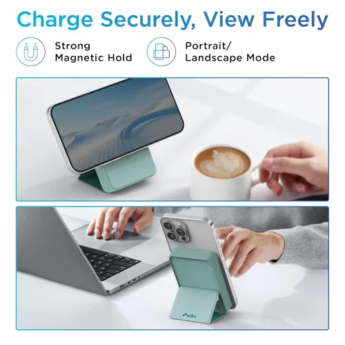 URBN 10000 mAh Stand Magsafe Power Bank with 15W Wireless Charging | 20W Wired Charging | Magtag Ring (Teal) 8 URBN 10000 mAh Stand Magsafe Power Bank with 15W Wireless Charging | 20W Wired Charging | Magtag Ring (Teal)