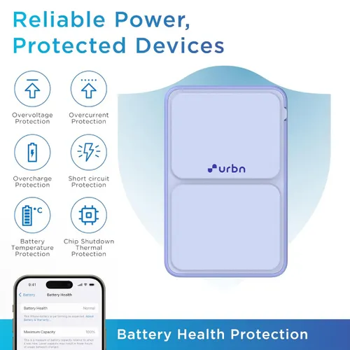 URBN 10000 mAh Stand Magsafe Power Bank with 15W Wireless Charging | 20W Wired Charging | Magtag Ring (Ultramarine) 3 URBN 10000 mAh Stand Magsafe Power Bank with 15W Wireless Charging | 20W Wired Charging | Magtag Ring (Ultramarine)