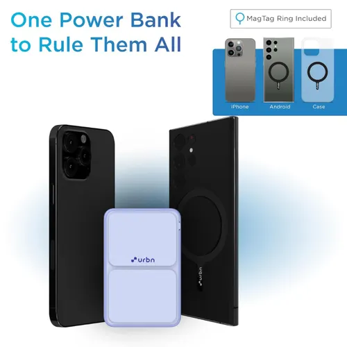URBN 10000 mAh Stand Magsafe Power Bank with 15W Wireless Charging | 20W Wired Charging | Magtag Ring (Ultramarine) 4 URBN 10000 mAh Stand Magsafe Power Bank with 15W Wireless Charging | 20W Wired Charging | Magtag Ring (Ultramarine)