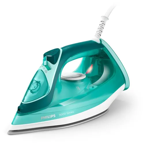 PHILIPS 3000 Series 2400 Watts Steam Iron with 300 ml Water Tank | 40 g/min Continuous Steam | 180 g Steam Boost | Ceramic Soleplate | 4 Modes (DST3030/70 ,Green)