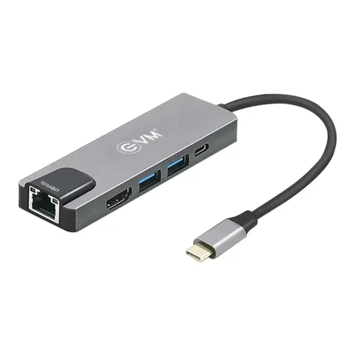 EVM 5-in-1 Neo HUB with 4K HDMI, 2xUSB 3.0, RJ45 Ethernet, for All Type C Devices (Grey)