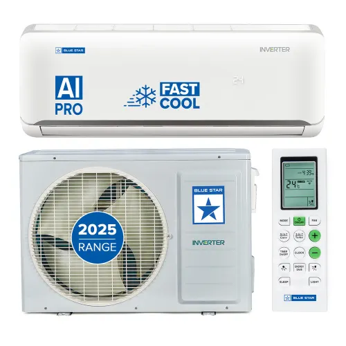Bluestar 1 Ton 3 Star Inverter Split AC | AI Pro | Turbo Cool | 5-in-1 Convertible Cooling | 4-Way Swing | HEPA & Anti-Microbial Filter(IC312NNU, White) 2025 Model