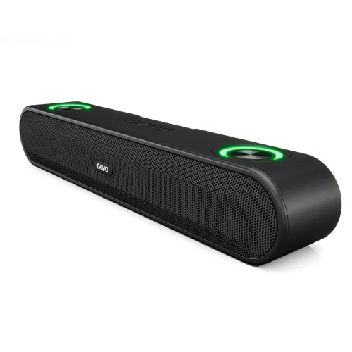 GOVO GoSurround 220 Portable Speaker with 16 Watt 3D Surround Sound | 10 Hours Of Playtime | Dynamic Led Lights | Bluetooth V5.3 | AUX | USB (Platinum Black)