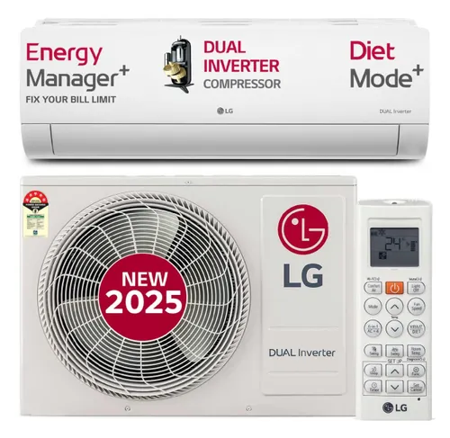 LG 1.5 Ton 5 Star AI+ DUAL Inverter Split AC | Copper | Smart Energy Manager | Wi-Fi | VIRAAT Mode | AI Convertible 6 in 1 | Faster Cooling | Energy Saving (US-Q19RWZE1, White) 2025 Model