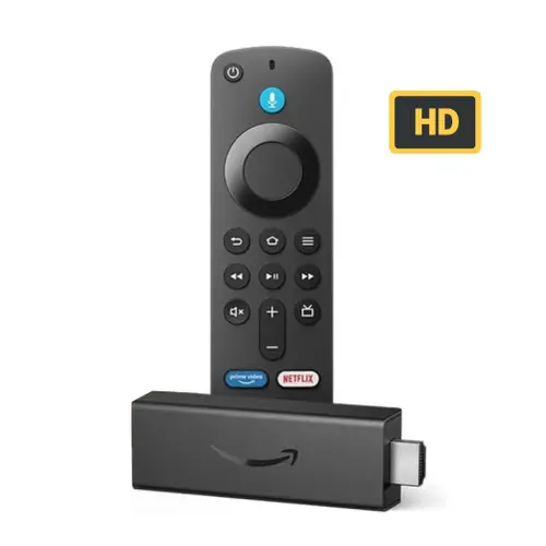 Amazon Fire TV Stick HD, Alexa Voice Remote with TV power & volume controls, full HD streaming device