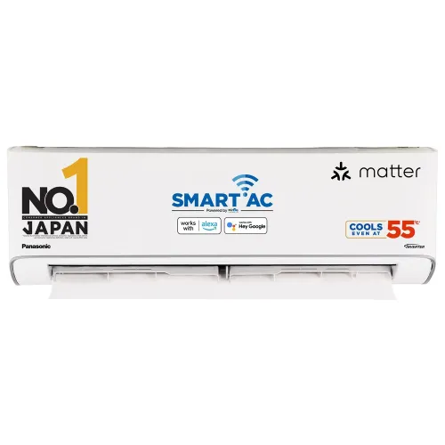 Panasonic 1.5 Ton (3 Star Inverter) Split AC with ECOTough ODU Casing, 7-in-1 Convertible, Crystal Clean feature, Stabilizer Free Operation, (CSEU18BKY3FM)