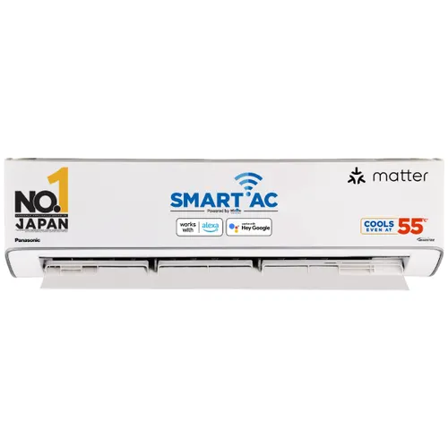 Panasonic 2 Ton (5 Star Inverter) Split AC with ECOTough ODU Casing, 7-in-1 Convertible, 4-Way Air Swing, Crystal Clean Feature (CSEU24BKY5FM)