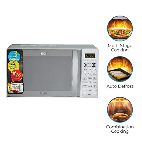IFB 25 Litres Convection Microwave with Glass Door, Auto Cook Menus, Steam Clean, Keep Warm (25SC4, Black) 4 IFB 25 Litres Convection Microwave with Glass Door, Auto Cook Menus, Steam Clean, Keep Warm (25SC4, Black)
