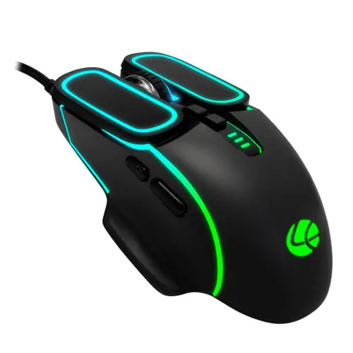 Lapcare LGM-201 Champ Voyager 7200 DPI Optical Sensor Gaming USB Mouse with Dazzling RGB Light, High Precision, Ergonomic Design, Plug & Play for PC, Laptop, Windows/Mac/Linux (Black)