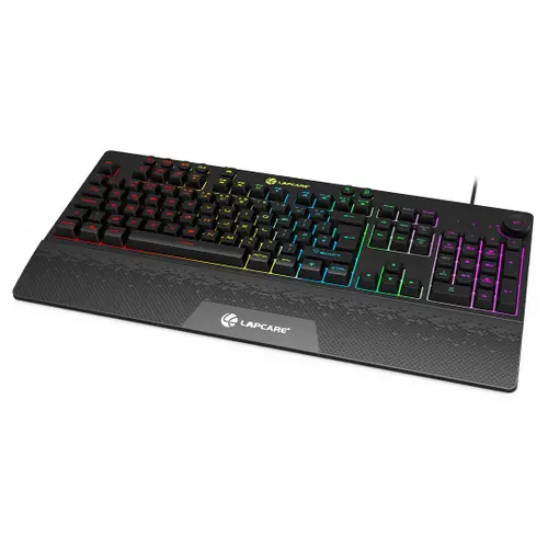Lapcare LGK-111 Wired Thunder Champ Gaming USB Keyboard with LIGHTSYNC RGB Backlit Keys, Spill-Resistant, Silent Keys Compatible with Windows, Mac & Linux PCs (Black)