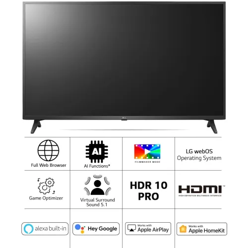 LG 108 cm (43 Inch) 4K Ultra HD LED Smart TV - AI ThinQ, HGIG Mode - Game Optimizer, AI Sound, webOS, 43UQ7500PSF
