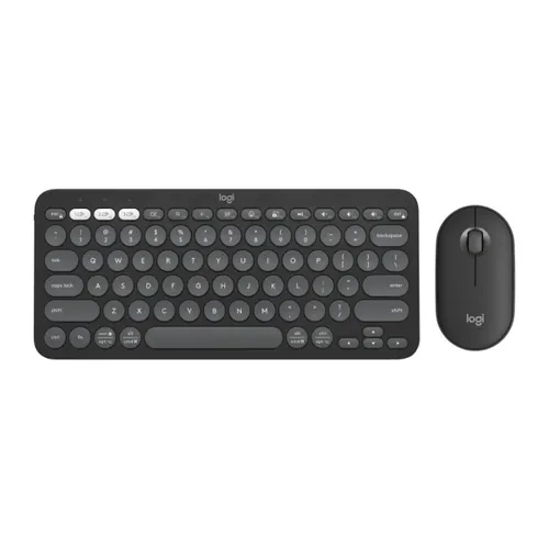 Logitech Pebble 2 Combo, Wireless Keyboard and Mouse, Quiet and Portable, Customisable, Logi Bolt, Bluetooth, Easy-Switch for Windows, macOS, iPadOS, Chrome - Tonal Graphite