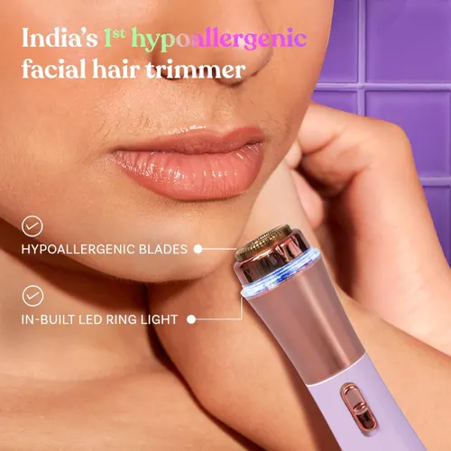 Bombae Mini Trimmer for Women Facial Hair and Eyebrows with Micro USB Charging, 30 mins Battery Backup, Purple