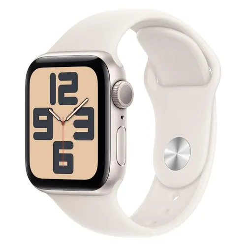 Apple Watch SE (GPS + Cellular) 40mm Starlight Aluminium Case with Starlight Sport Band - M/L (Strap fits 150â?00mm wrists)