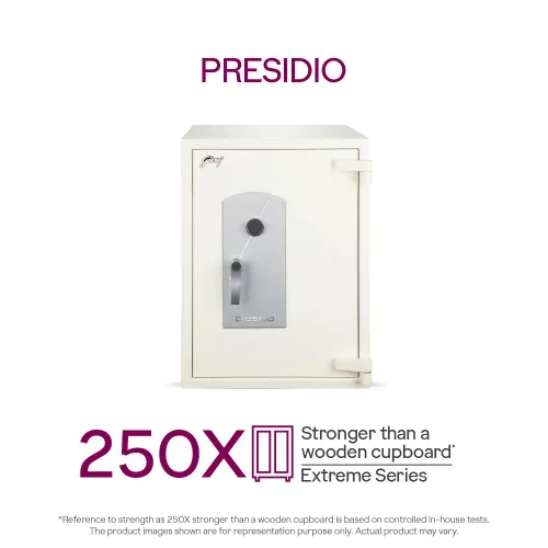 Godrej Presidio 50L Key Lock Home Locker (White)