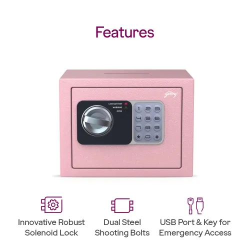 Godrej Dream Box GS4.5L Digital Home Locker (Pink) 4 Godrej Dream Box GS4.5L Digital Home Locker (Pink)