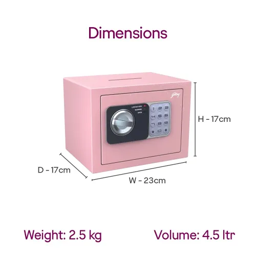 Godrej Dream Box GS4.5L Digital Home Locker (Pink) 8 Godrej Dream Box GS4.5L Digital Home Locker (Pink)